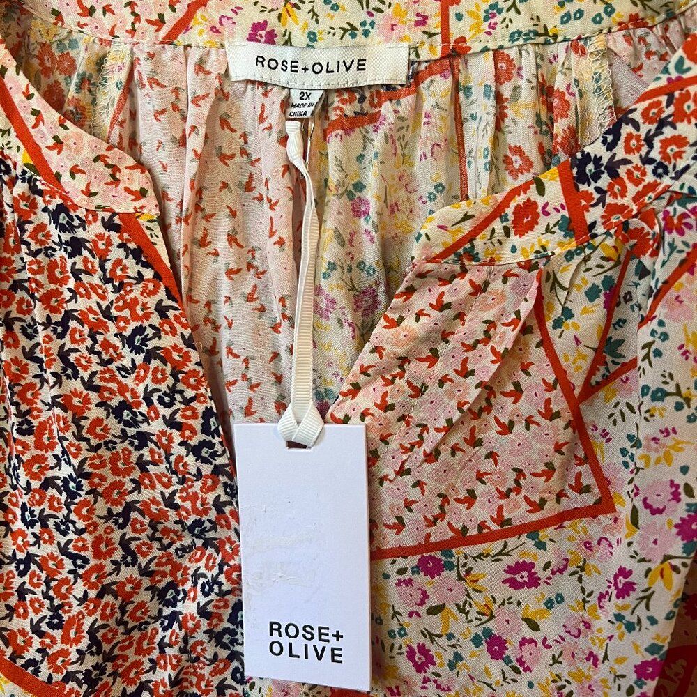 Rose & Olive 2X Top New with Tags